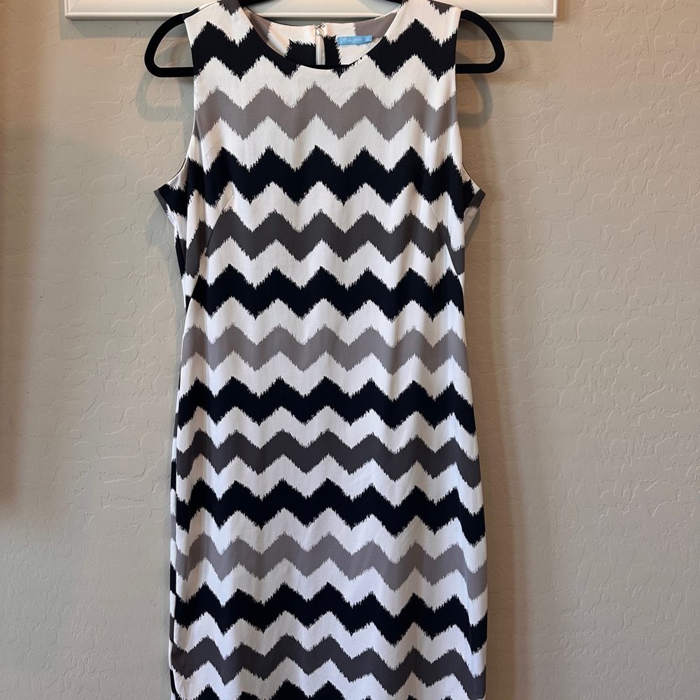 J. McLaughlin Catalina Cloth Sheath Black/White Dress